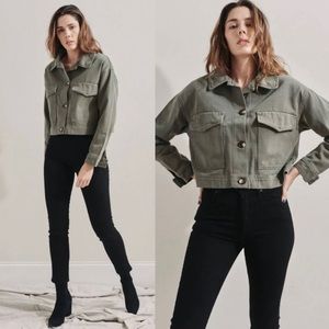 Zara Trendy Military Style Cropped Utility Jacket/ Shacket size X-Small